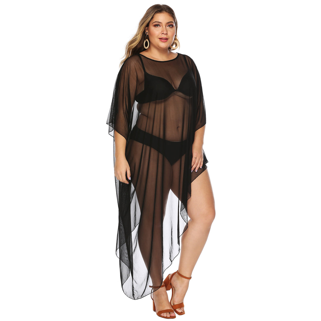 Damen eleganter Strandüberwurf aus leichtem Netzmaterial Drune