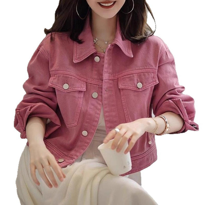 Damen Kurze Denimjacke mit modernen Details Drune