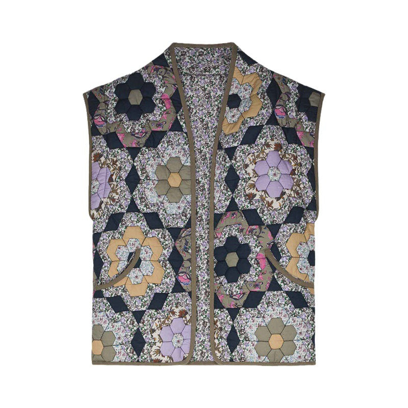 Damen Patchwork-Weste Drune
