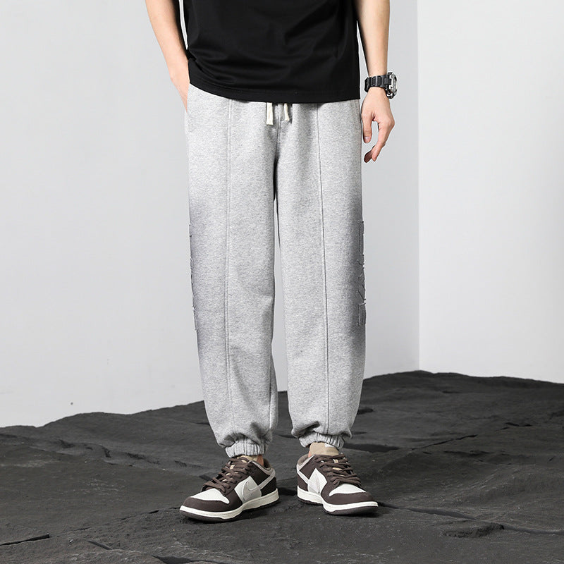 Herren Oversized Jogger-Sweatpants aus Baumwollmix mit Kordelzug und elastischen Bündchen Drune