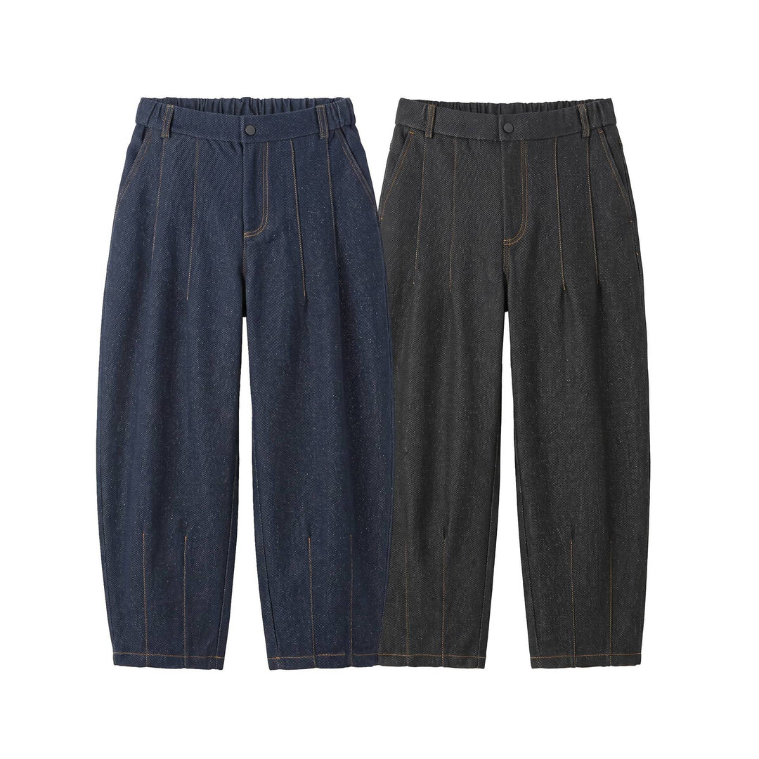 Damen Hochtaillierte weite Culotte-Hose mit Bügelfalte und elastischem Rückenteil Drune
