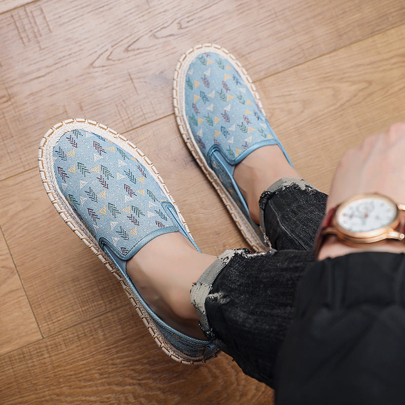 Damen Bequeme Slip-On Mokassins mit buntem Muster Drune