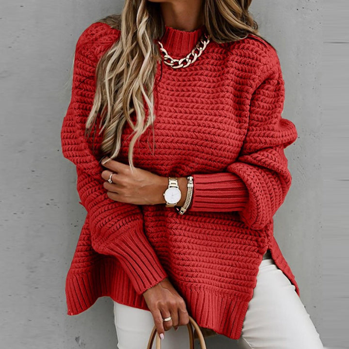 Damen Strickpullover mit strukturiertem Muster und weitem Schnitt Drune