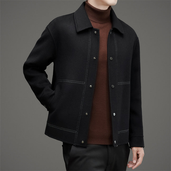 Herren elegante Wolljacke mit klassischem Kragen Drune