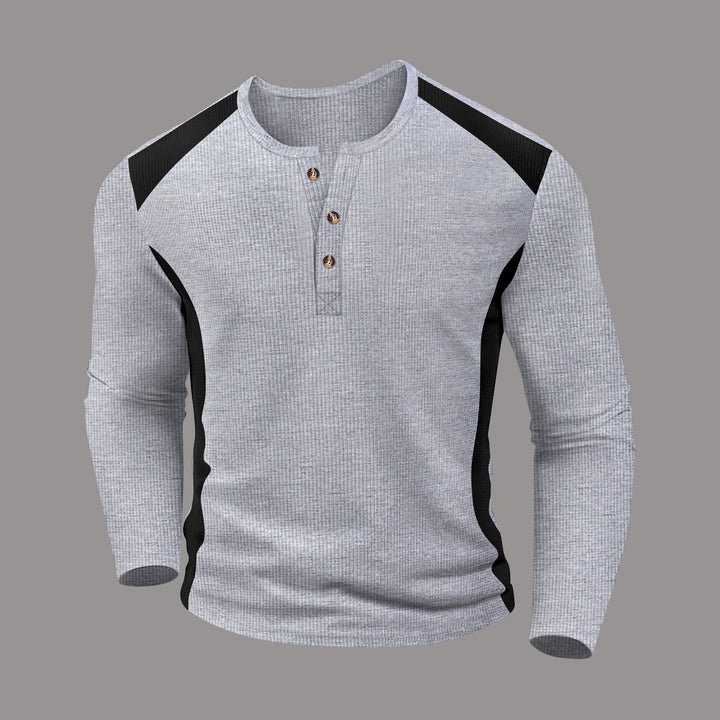 Herren Langarmhemd mit charismatischem Henley-Ausschnitt von Drune