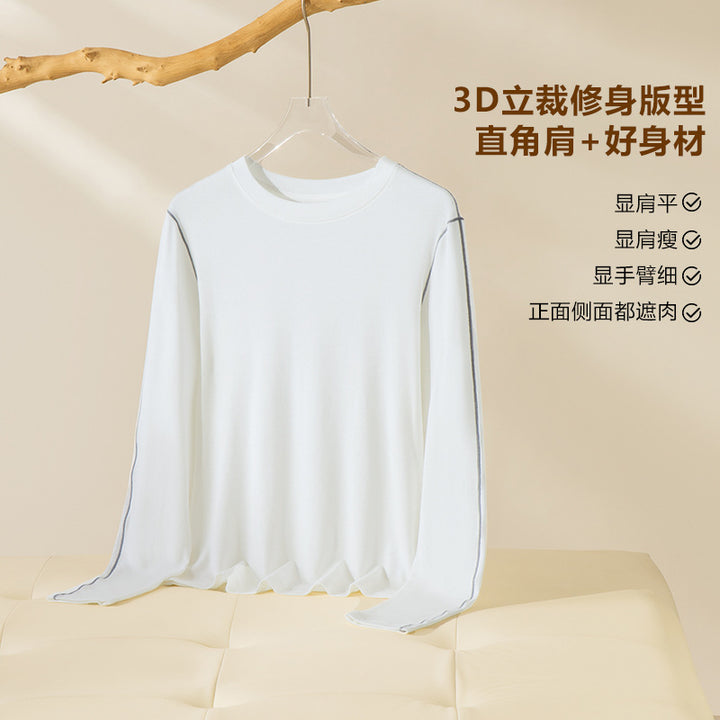 Damen Feines Langarm-Feinstrickshirt mit Kontrastpaspel an den Ärmeln Drune