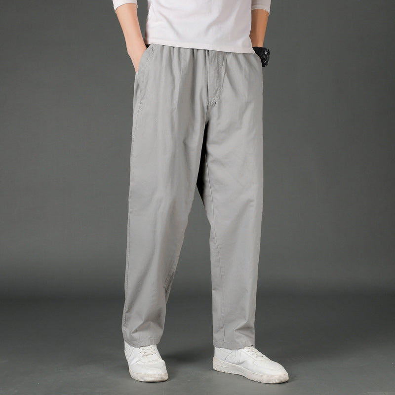 Herren Weite Baumwoll-Chinohose im Relaxed-Fit mit elastischem Komfortbund & verdeckten Eingriffstaschen Drune