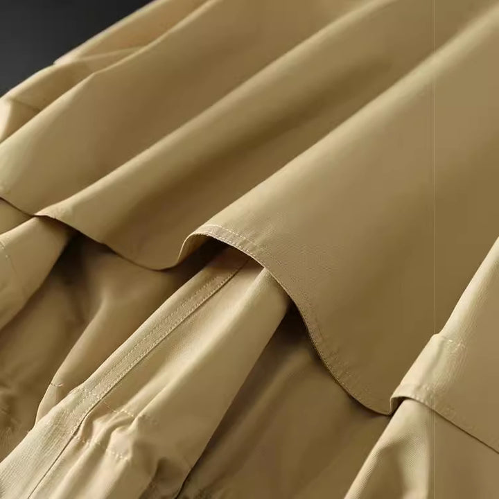 Damen Modische Jacke mit Stehkragen und Knopfleiste Drune