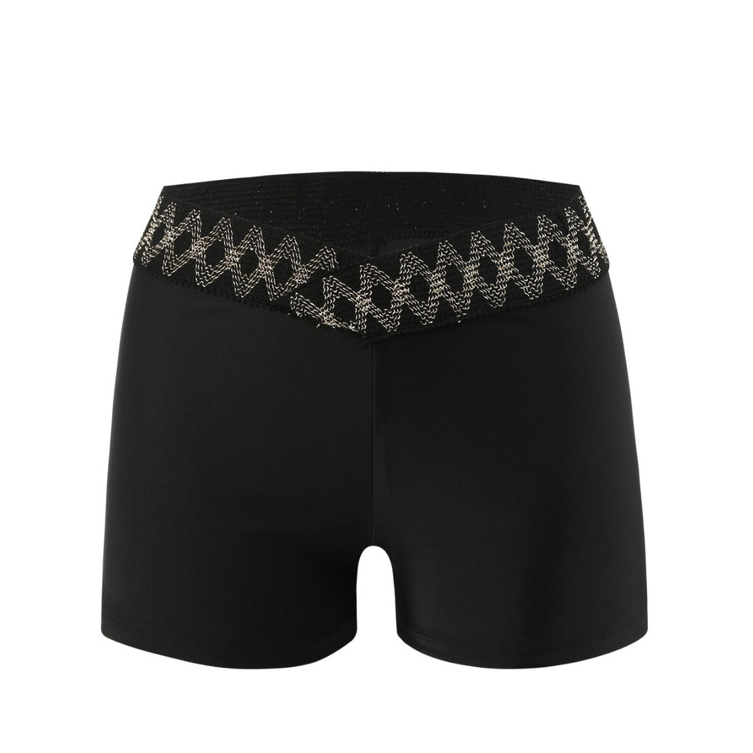 Damen hoch geschnittene Badeshorts mit dekorativem Taillenbund Drune