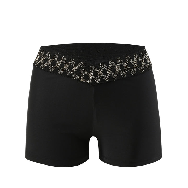 Damen hoch geschnittene Badeshorts mit dekorativem Taillenbund Drune