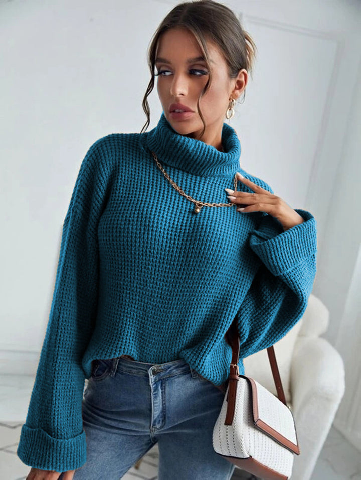 Damen Pullover mit hohem Kragen und strukturiertem Design Drune