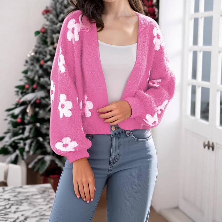 Damen modischer Cardigan mit floralem Design Drune