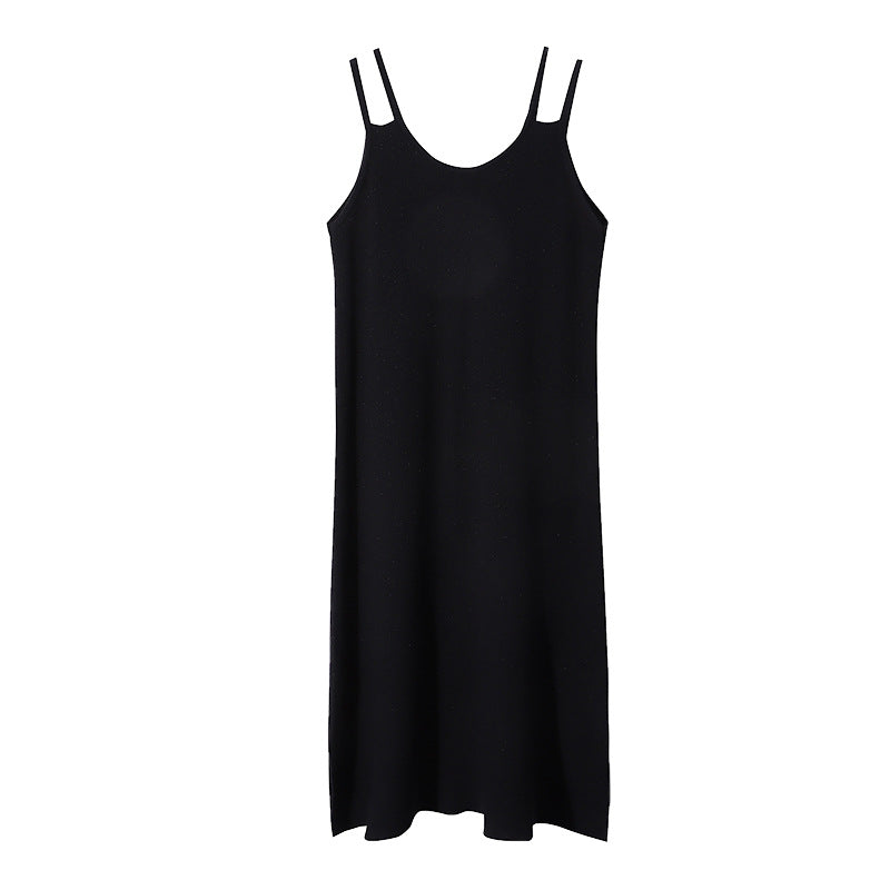 Damen lässiges Midikleid mit schicken Trägerdetails und weichem Material Drune