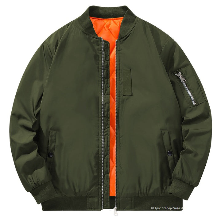 Herren Bomberjacke im Fliegerstil mit wattierter Thermofütterung und Ärmel-Utilitytasche Drune