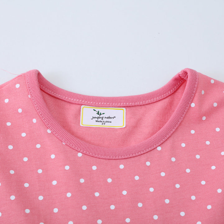 Mädchen Kleid mit lustigem Mausmotiv und Punkten Drune