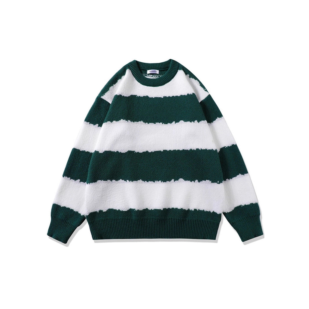 Damen Gemütlicher gestreifter Pullover Drune