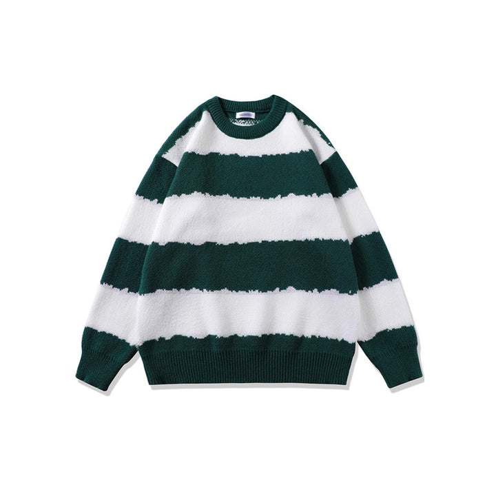Damen Gemütlicher gestreifter Pullover Drune