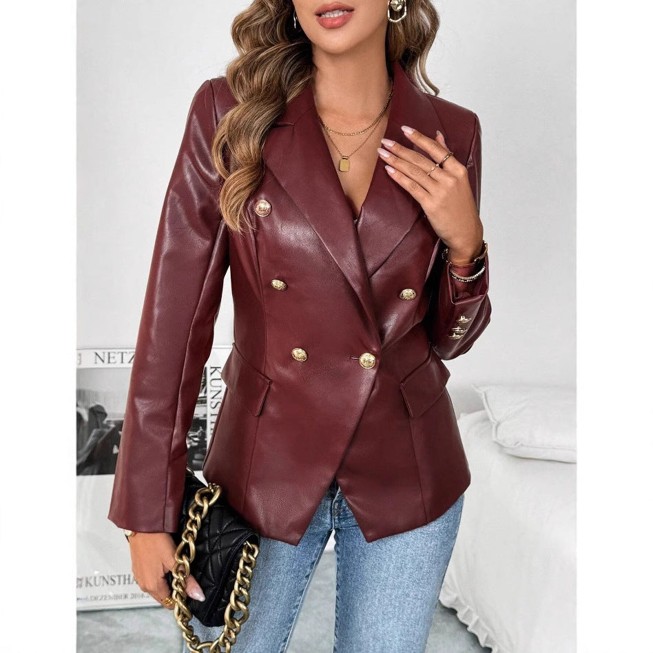 Damen Eleganter Oversized Blazer mit doppelter Knopfleiste Drune