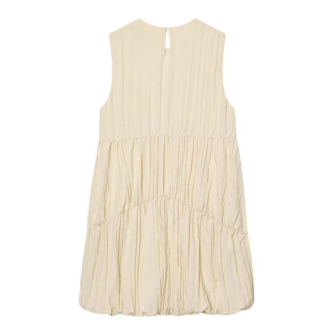 Damen luftiges Maxikleid mit plissierten Details und schmeichelndem Schnitt Drune