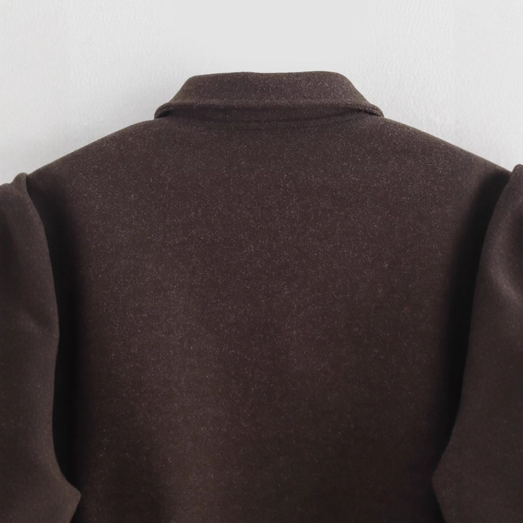 Damen lässige Fleecejacke mit hohem Kragen und innenliegendem Taschen Drune