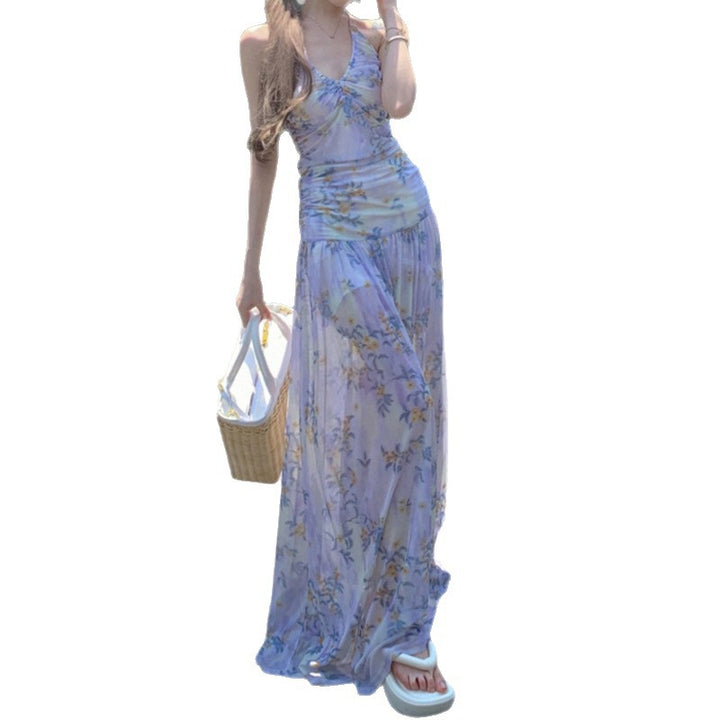 Damen Maxikleid mit floralem Design und eleganter Trägeroptik Drune