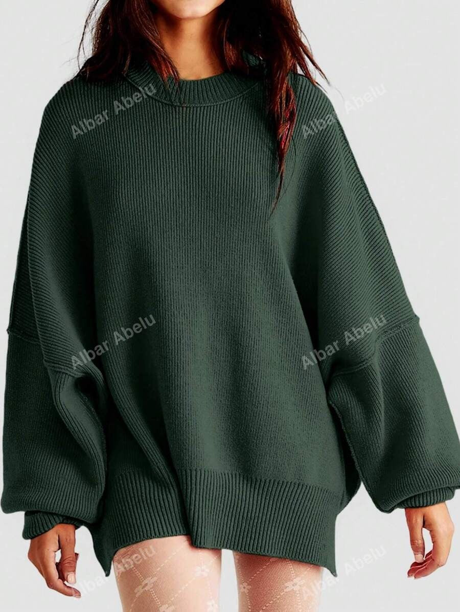 Damen Lässiger Oversized Pullover mit strukturiertem Muster Drune