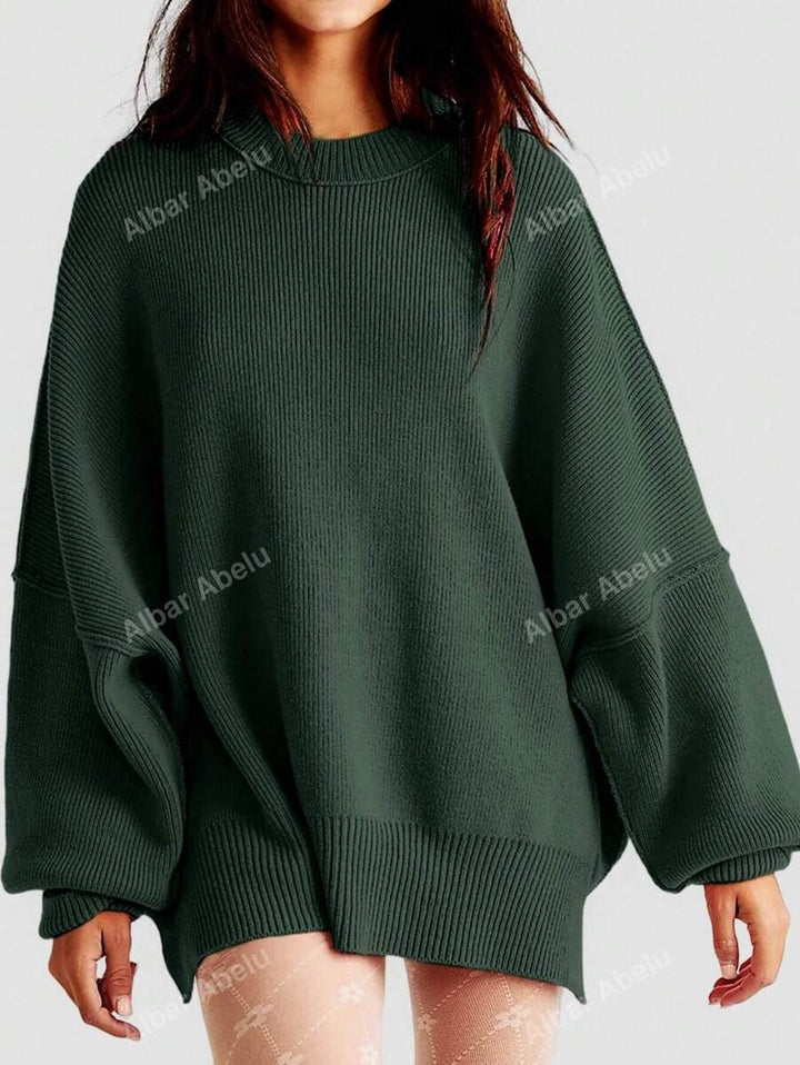 Damen Lässiger Oversized Pullover mit strukturiertem Muster Drune