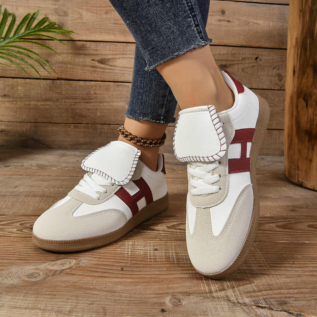 Damen Modische Sneakers mit eleganter Klappenakzent und rutschfester Sohle Drune