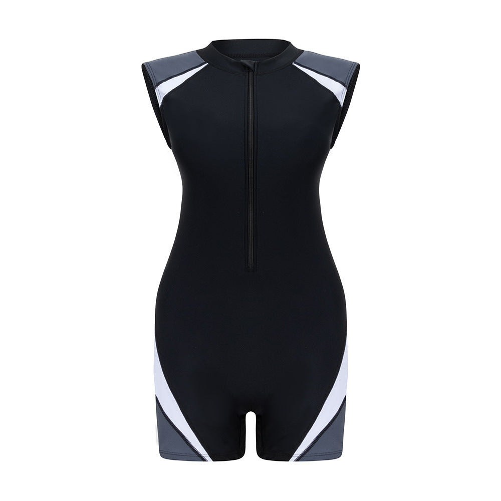 Damen Sportlicher Kurzarm-Schwimmanzug mit figurbetontem Schnitt Drune