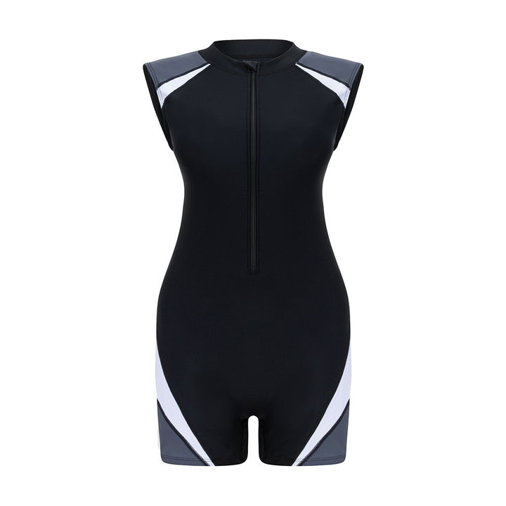 Damen Sportlicher Kurzarm-Schwimmanzug mit figurbetontem Schnitt Drune