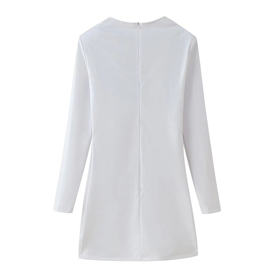 Damen elegantes und modisches Minikleid mit tiefem Rückenausschnitt und funkelnden Pailletten Drune