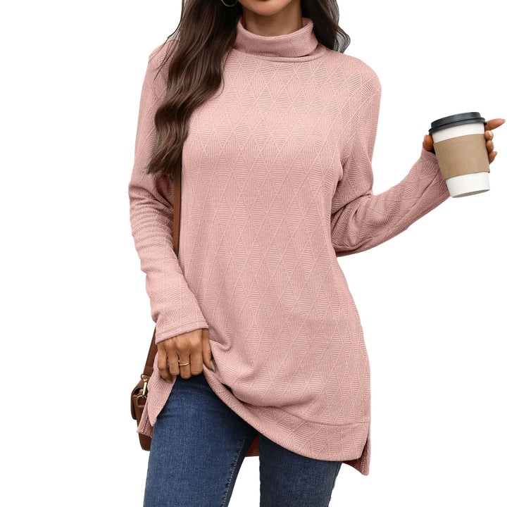 Damen Langarm Sweater mit Stehkragen Drune