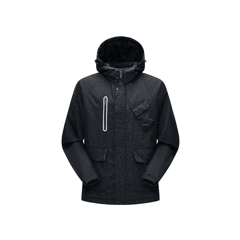 Herren Urban-Technical Field-Parka mit hochschließendem Kragen, schräge Brustpatte und verdeckten Reißverschlüssen Drune