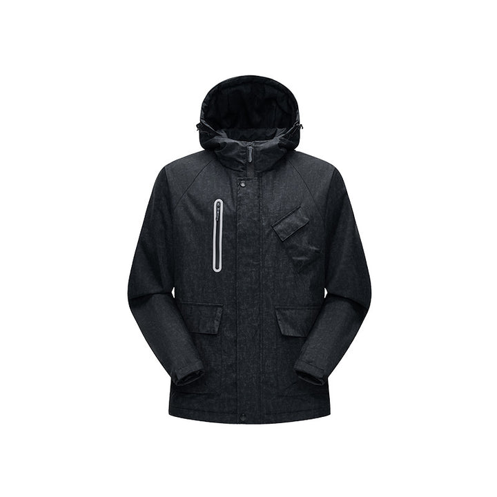 Herren Urban-Technical Field-Parka mit hochschließendem Kragen, schräge Brustpatte und verdeckten Reißverschlüssen Drune