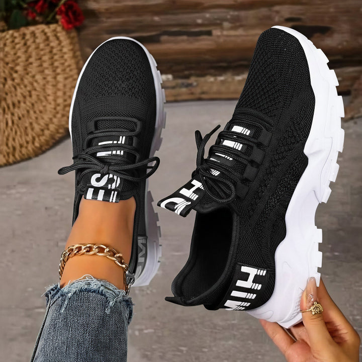 Damen Leichte und atmungsaktive Sport Sneakers mit elastischer Sohle Drune