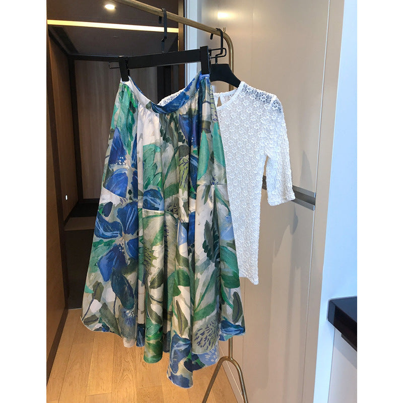 Damen Elegante und luftige Blusenkombination mit Maxi-Rock Drune