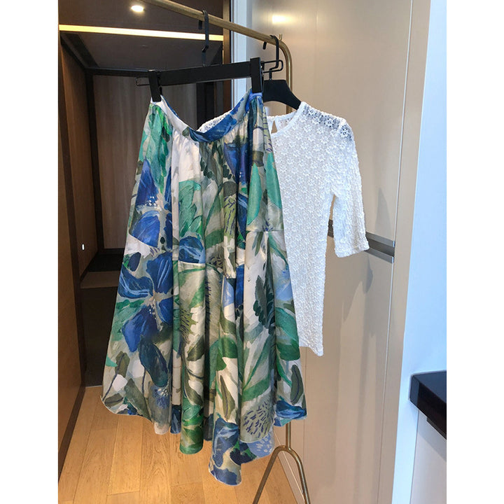 Damen Elegante und luftige Blusenkombination mit Maxi-Rock Drune