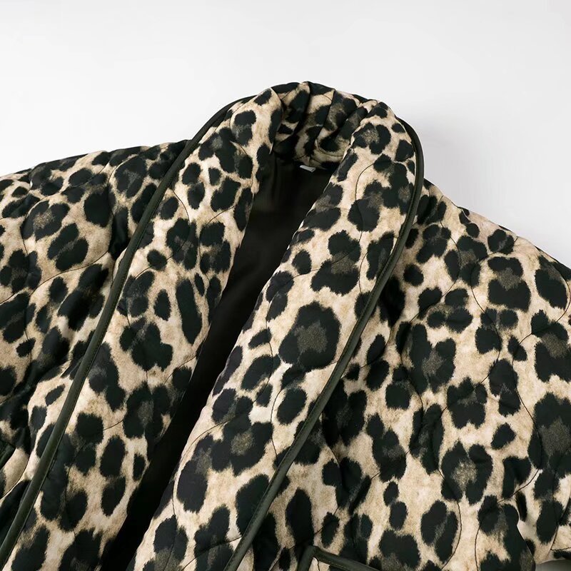 Damen Kurzjacke mit Leopardenprint, kastiger Silhouette und Schalkragen Drune