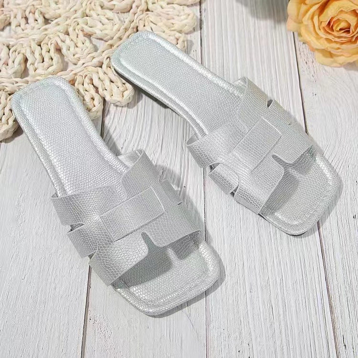 Damen Komfortable Slidesandalen mit modischem Riemen-Design Drune