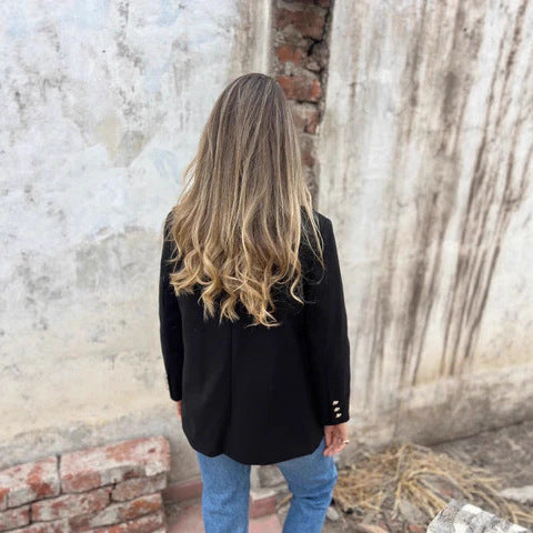 Damen eleganter und bequemer Blazer mit doppelter Knopfleiste Drune