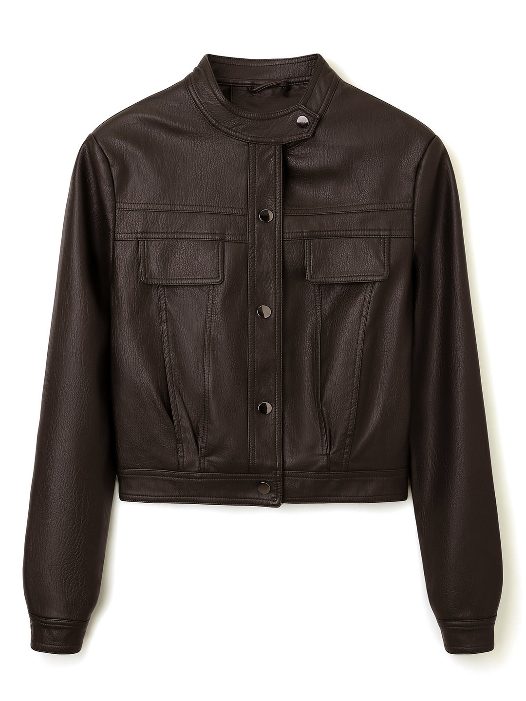 Damen Modische Kurzlederjacke Drune