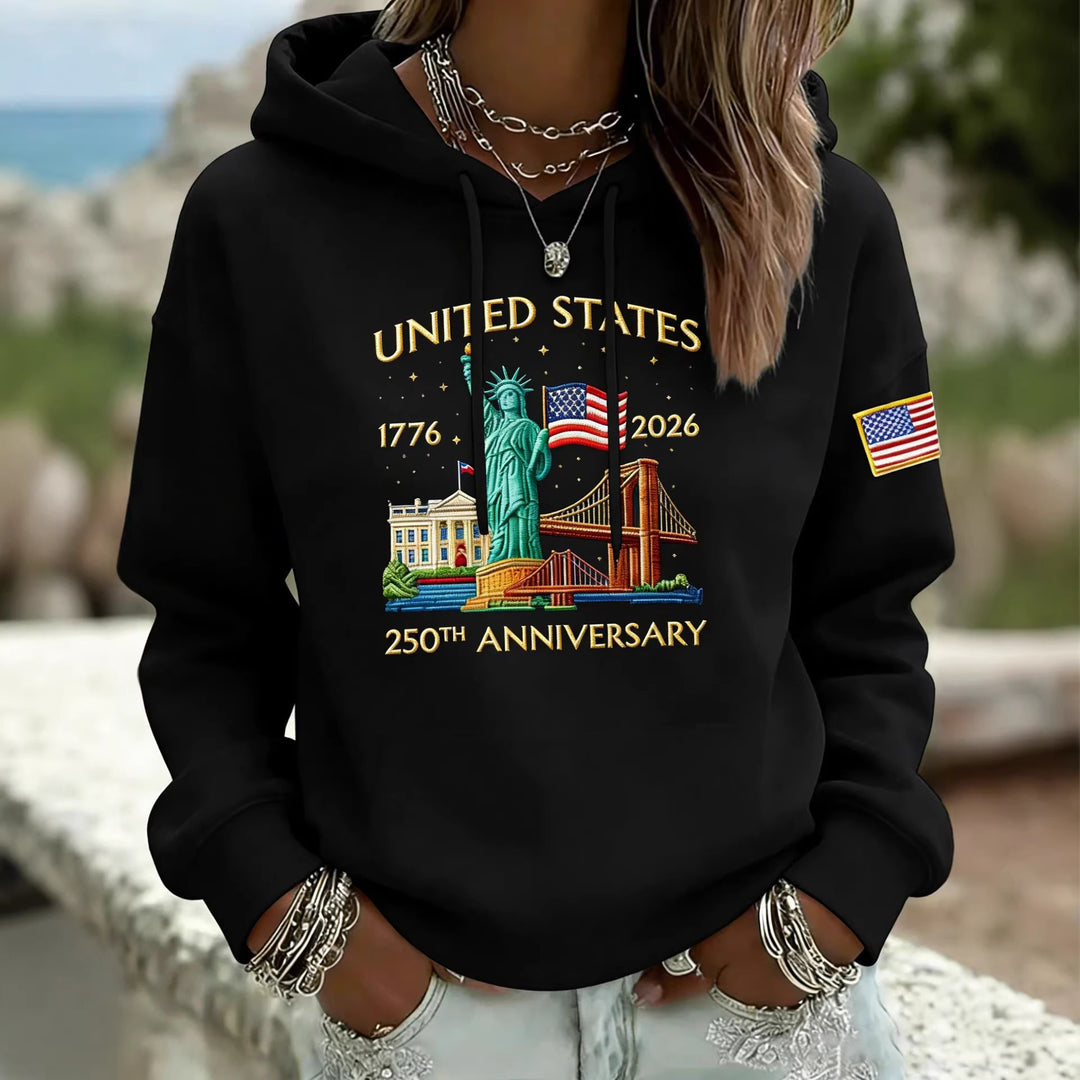 Damen Kreativer Kapuzenpullover mit einzigartigem Statuesque-Motiv Drune