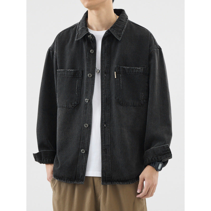 Herren Lässige Denim Hemdjacke Drune