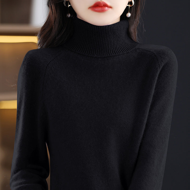 Damen Weicher Hochkragen-Pullover aus flauschigem Wollmix mit Raglanärmeln Drune