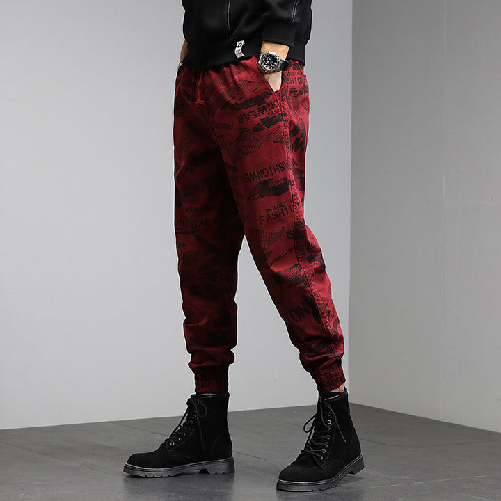Herren Cargohose im Joggerstil mit Camouflage‑Print, Elastischem Tunnelzugbund und Klappentaschen Drune
