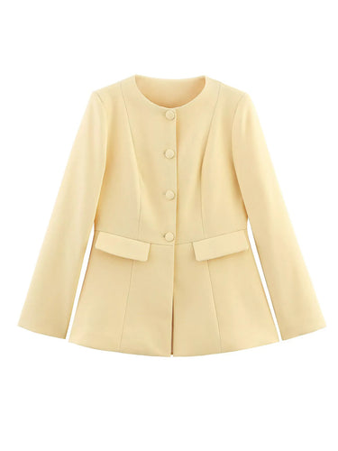 Damen eleganter Blazer mit modischem Schnitt und dekorativen Knopfdetails Drune