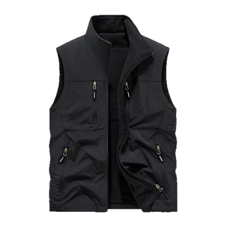 Herren Gefütterte Outdoor-Thermoweste mit Fleece-Innenfutter, Reißverschlusstaschen & winddichter Außenlage Drune