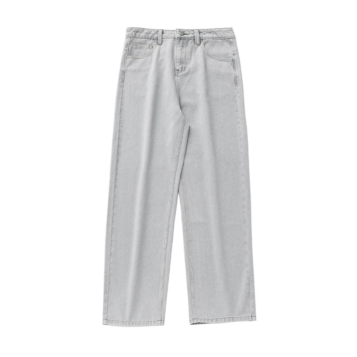 Damen Hochtaillierte Gerade-geschnittene Jeanshose mit weitem Bein und Five-Pocket-Design Drune