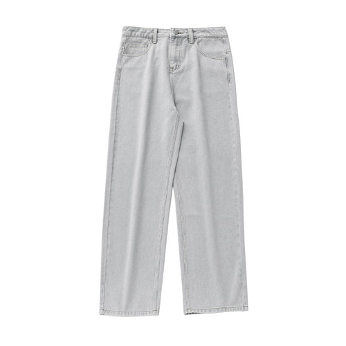 Damen Hochtaillierte Gerade-geschnittene Jeanshose mit weitem Bein und Five-Pocket-Design Drune