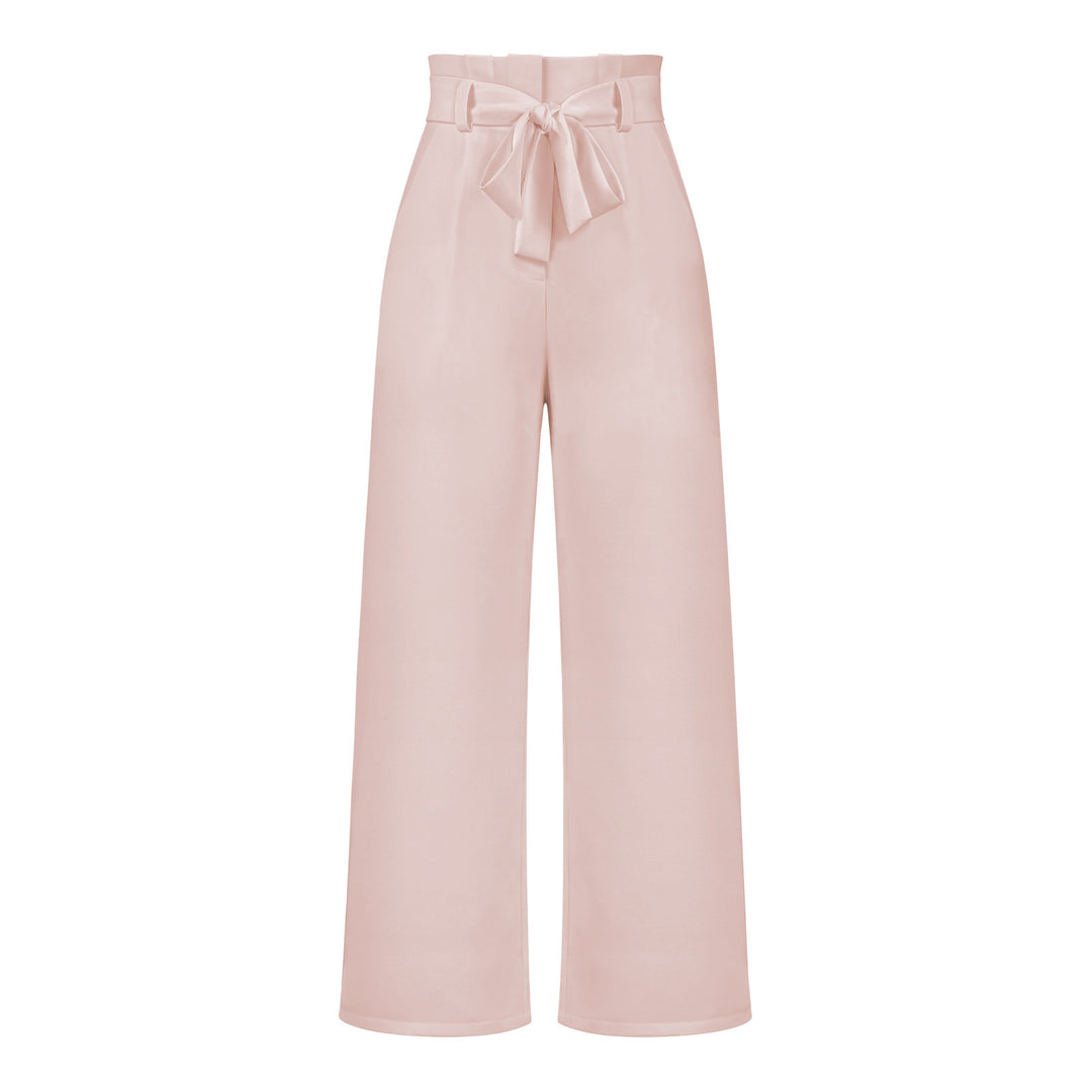 Damen Weit geschnittene Hochbundhose mit Bindegürtel Drune